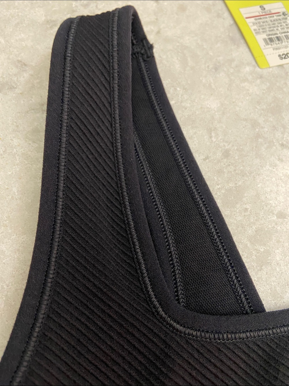 all in motion Black Ribbed Square-Neck Seamless Crop Tank. Size S - Picture 8 of 11